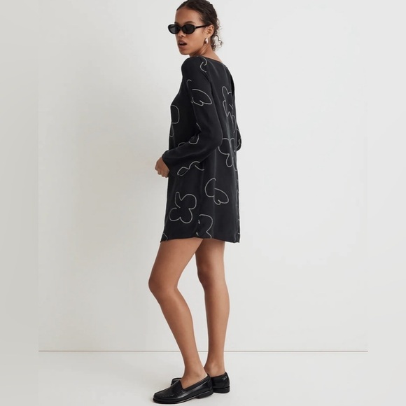 Madewell Black and White Floral Mini Dress - Picture 4 of 13